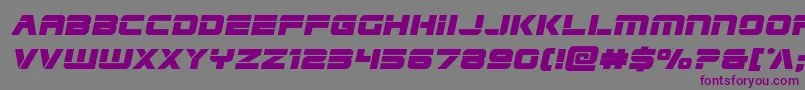 フォントEdgeracerexpandital – 紫色のフォント、灰色の背景