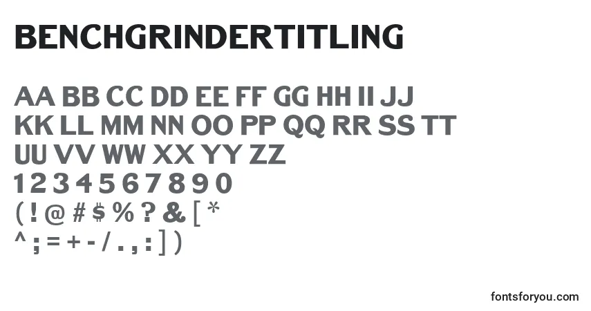 BenchGrinderTitling-fontti – aakkoset, numerot, erikoismerkit