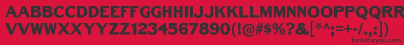 BenchGrinderTitling Font – Black Fonts on Red Background