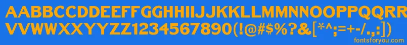 BenchGrinderTitling Font – Orange Fonts on Blue Background