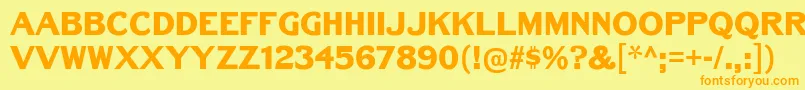 BenchGrinderTitling-Schriftart – Orangefarbene Schriften auf gelbem Hintergrund