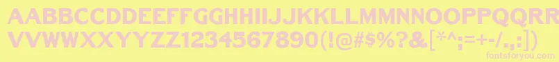 BenchGrinderTitling Font – Pink Fonts on Yellow Background