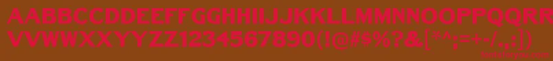 BenchGrinderTitling Font – Red Fonts on Brown Background