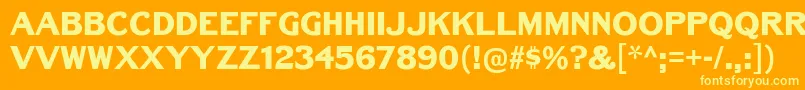 BenchGrinderTitling Font – Yellow Fonts on Orange Background