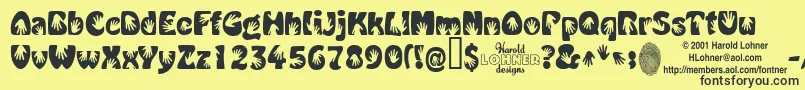 HandMe Font – Black Fonts on Yellow Background