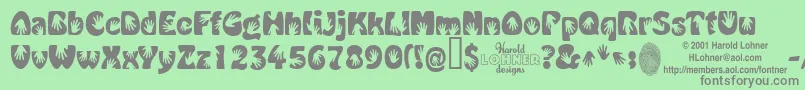 HandMe Font – Gray Fonts on Green Background