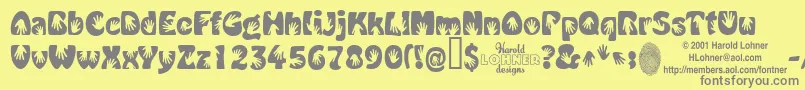 HandMe Font – Gray Fonts on Yellow Background