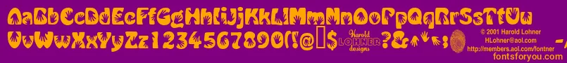 HandMe Font – Orange Fonts on Purple Background