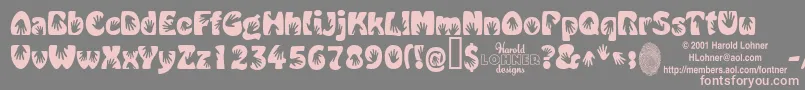 HandMe Font – Pink Fonts on Gray Background