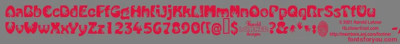 HandMe Font – Red Fonts on Gray Background