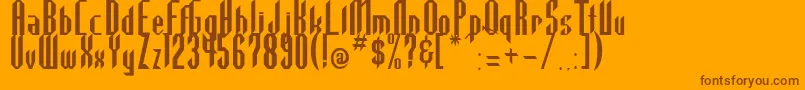 Highla2-Schriftart – Braune Schriften auf orangefarbenem Hintergrund