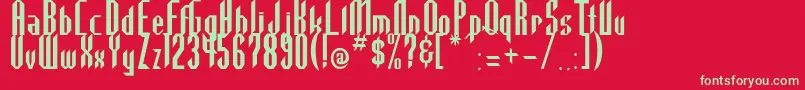 Highla2-fontti – vihreät fontit punaisella taustalla