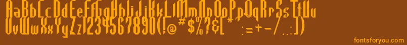 Fonte Highla2 – fontes laranjas em um fundo marrom