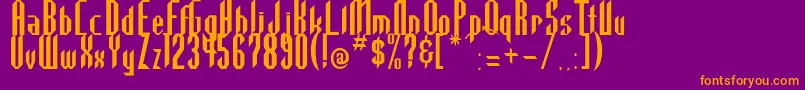 フォントHighla2 – 紫色の背景にオレンジのフォント
