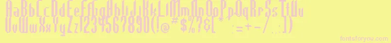 Highla2-fontti – vaaleanpunaiset fontit keltaisella taustalla