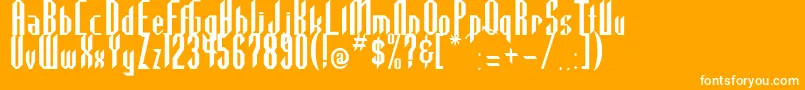 Highla2-fontti – valkoiset fontit oranssilla taustalla