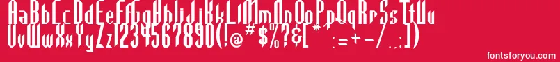 Highla2-Schriftart – Weiße Schriften auf rotem Hintergrund