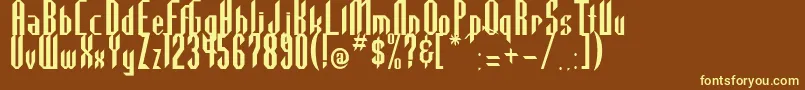 Highla2-fontti – keltaiset fontit ruskealla taustalla