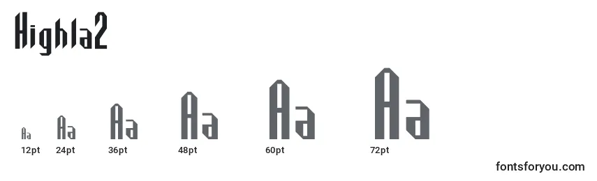 Größen der Schriftart Highla2
