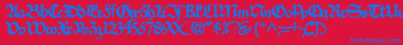 VelascosskBold Font – Blue Fonts on Red Background