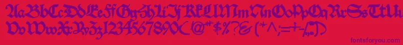 VelascosskBold Font – Purple Fonts on Red Background