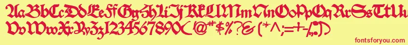 Шрифт VelascosskBold – красные шрифты на жёлтом фоне