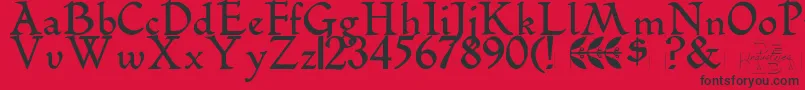 フォントRomeodn – 赤い背景に黒い文字