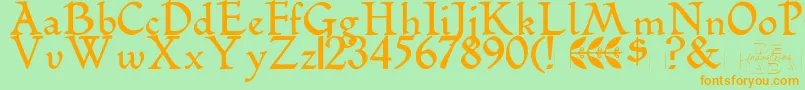 Romeodn Font – Orange Fonts on Green Background