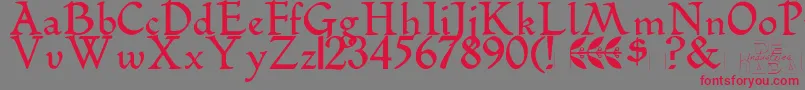 Romeodn Font – Red Fonts on Gray Background