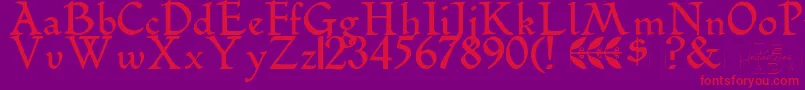 Romeodn-Schriftart – Rote Schriften auf violettem Hintergrund