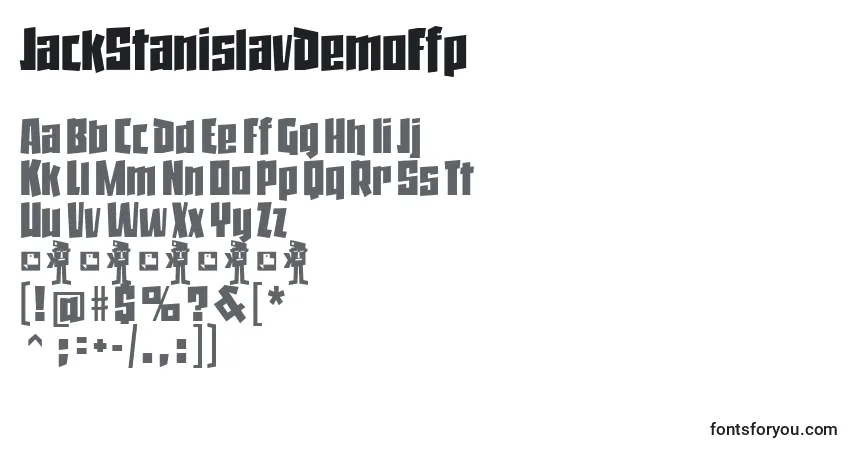 Czcionka JackStanislavDemoFfp – alfabet, cyfry, specjalne znaki