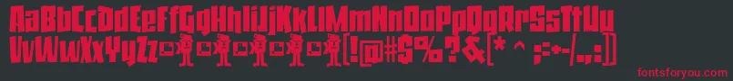 フォントJackStanislavDemoFfp – 黒い背景に赤い文字