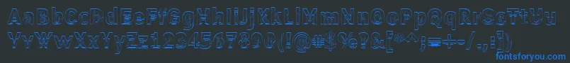 フォントErectl – 黒い背景に青い文字