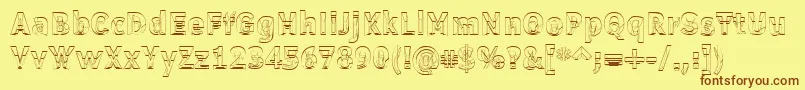 Erectl Font – Brown Fonts on Yellow Background