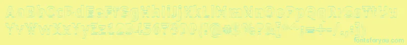 Erectl-Schriftart – Grüne Schriften auf gelbem Hintergrund