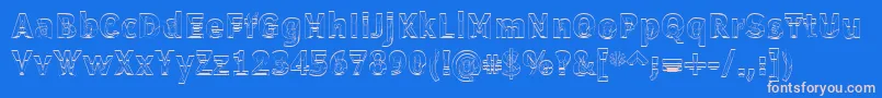 フォントErectl – ピンクの文字、青い背景