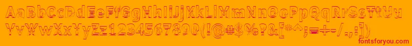 Erectl-Schriftart – Rote Schriften auf orangefarbenem Hintergrund