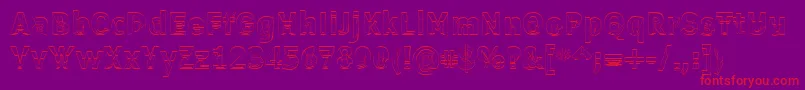 フォントErectl – 紫の背景に赤い文字