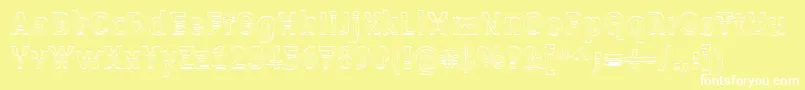 Erectl-Schriftart – Weiße Schriften auf gelbem Hintergrund