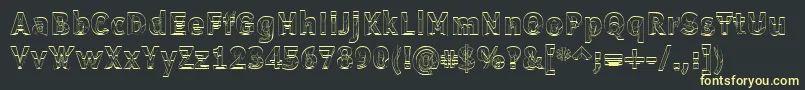 フォントErectl – 黒い背景に黄色の文字