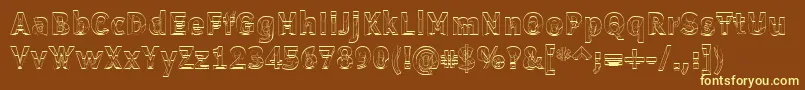 Erectl Font – Yellow Fonts on Brown Background