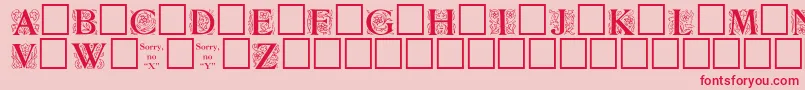 Zallmancaps-Schriftart – Rote Schriften auf rosa Hintergrund