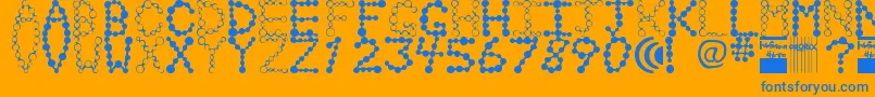 Chlorix Font – Blue Fonts on Orange Background