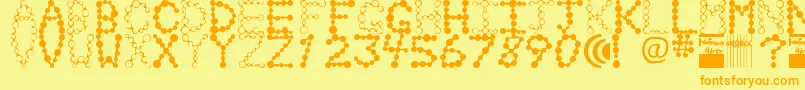 Chlorix-Schriftart – Orangefarbene Schriften auf gelbem Hintergrund