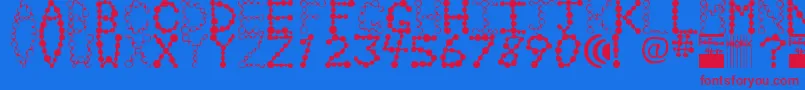 Chlorix Font – Red Fonts on Blue Background