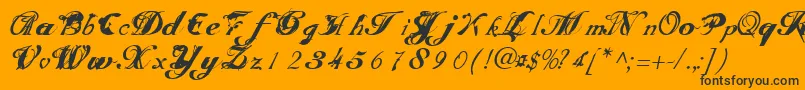 Scripteriatoid Font – Black Fonts on Orange Background