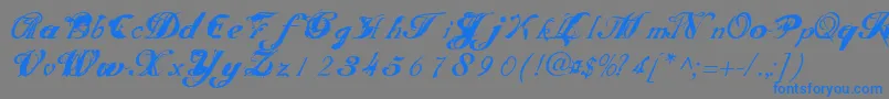 Scripteriatoid Font – Blue Fonts on Gray Background
