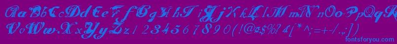 Scripteriatoid Font – Blue Fonts on Purple Background