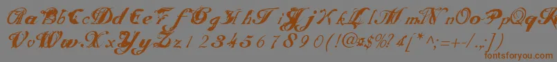 Saiba mais sobre a fonte Scripteriatoid Fonte Scripteriatoid – fontes marrons em um fundo cinza