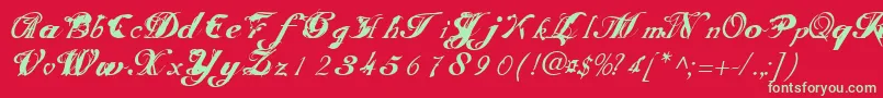 Scripteriatoid Font – Green Fonts on Red Background